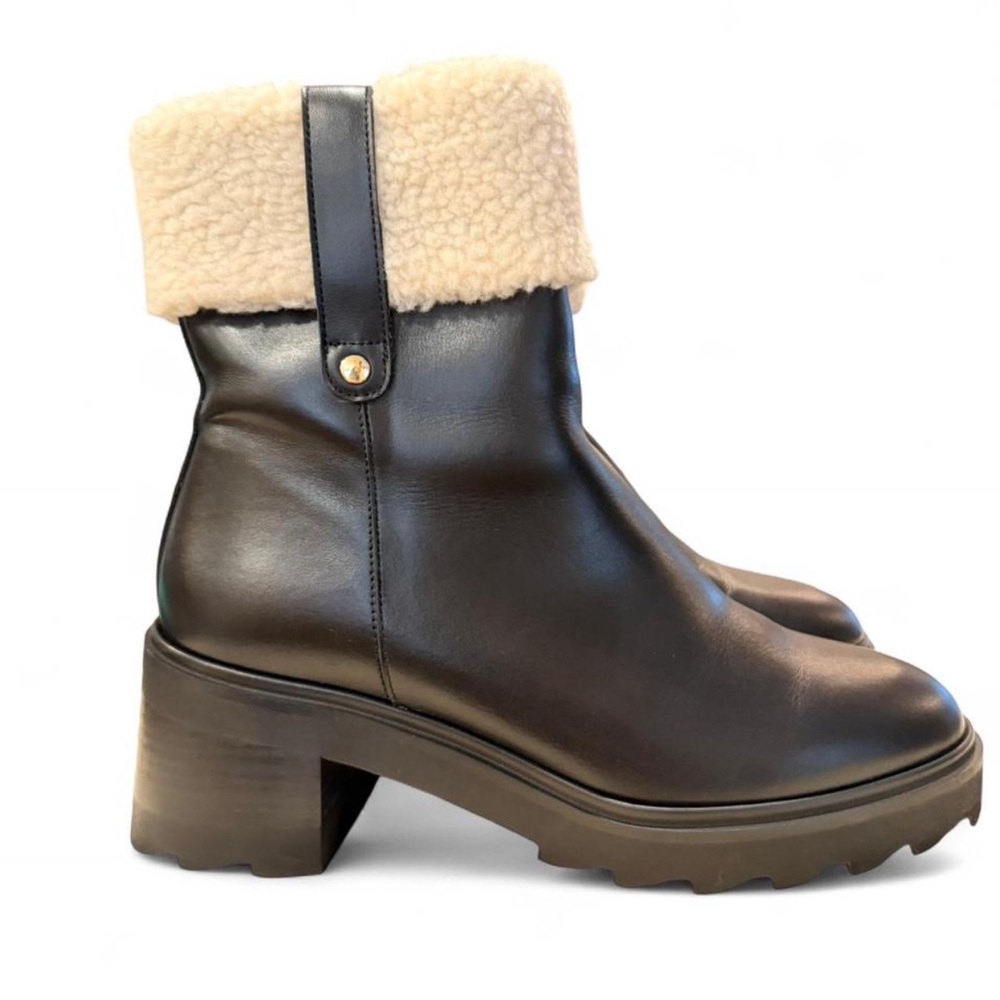 bobbies Aïko Italian Leather Healed Boot with Sherpa Cuff